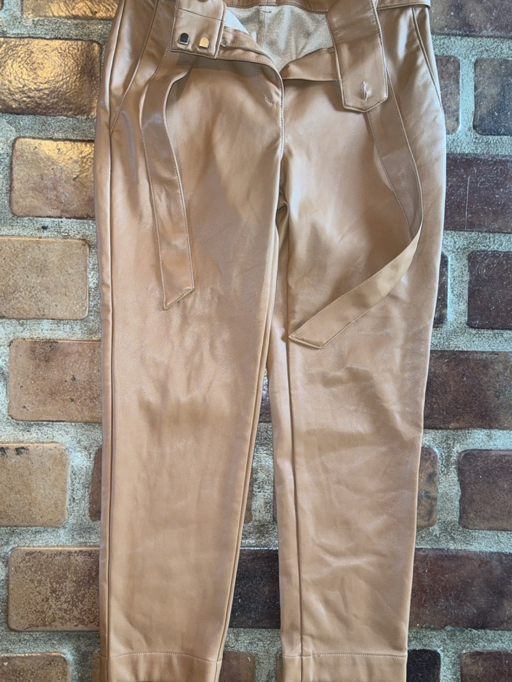 LOFT Caramel Faux Leather Pants